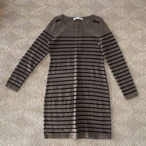 LOFT black/brown striped dress in XSP